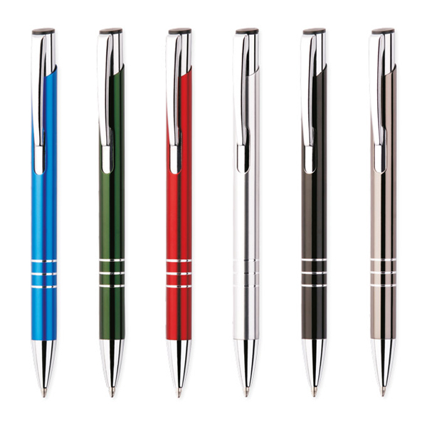 Bolígrafos de metal publicitarios en colores variados