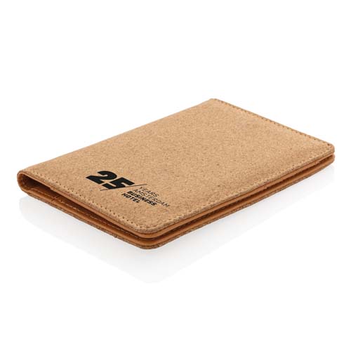 Cartera pasaporte RFID de corcho con tu logo y al mejor precio