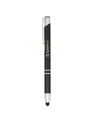 bolígrafo con stylus de aluminio “moneta” burgundy/blanco vista1