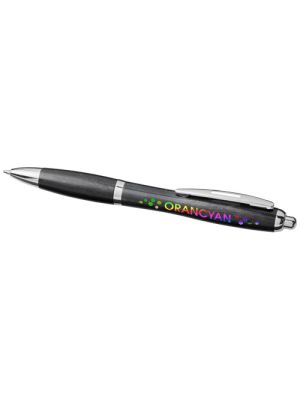 bolígrafo de paja de trigo con punta cromada nash burgundy/blanco vista1