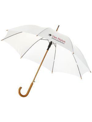 paraguas automático con mango y caña de madera de 23 kyle burgundy/blanco vista1