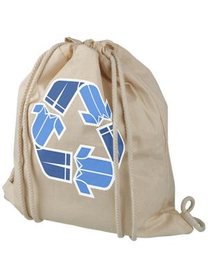 mochila de cuerdas de algodón reciclado de 210 g/m² 6l pheebs burgundy/blanco vista1