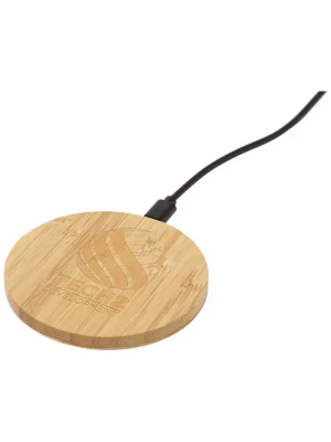 Base de carga inalámbrica de bambú de 15 W 