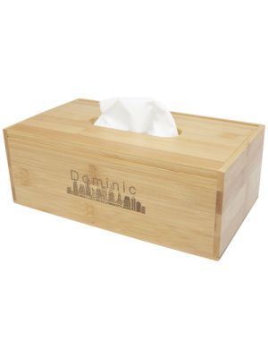 soporte para caja de pañuelos de bambú inan burgundy/blanco vista1