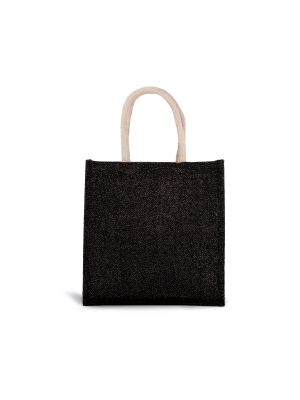 bolsa estilo cesta de tela de yute, modelo grande burgundy/blanco vista2
