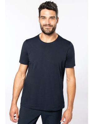camiseta orgánica sin costuras en cuello hombre manga corta burgundy/blanco vista5