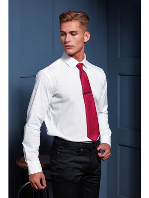 corbata «colours» de satén burgundy/blanco vista5