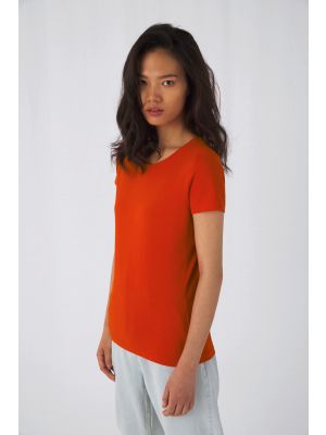 camiseta orgánica inspire plus mujer manga corta burgundy/blanco vista1