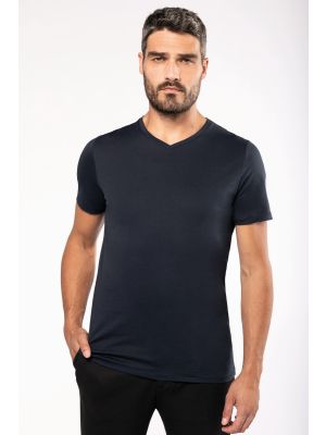 camiseta supima® cuello de pico manga corta para hombre manga corta burgundy/blanco vista1