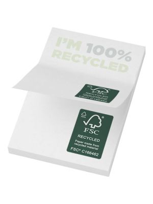 bloc de notas adhesivas de papel reciclado de 50 x 75 mm sticky-mate® burgundy/blanco vista1