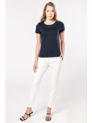 camiseta bio mujer origine france garantie manga corta burgundy/blanco vista12