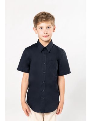 camisa popelina<br/>manga corta niños manga corta burgundy/blanco vista1