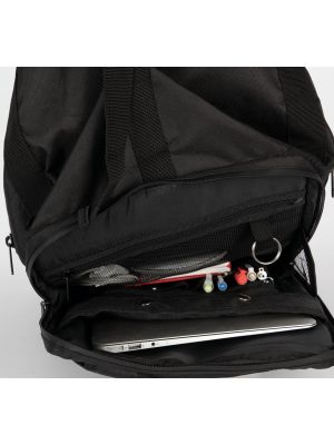 mochila de viaje portaordenador con trasera acolchada burgundy/blanco vista1