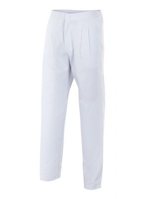 Pantalones sanitarios velilla pijama blanco con botón de algodon para personalizar vista 1