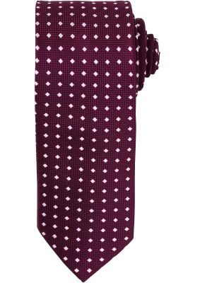 corbata cuadrados burgundy/blanco vista11
