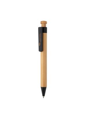 bolígrafo de bambú con clip de trigo  vista1