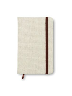 cuaderno a6 con tapa de canvas burgundy/blanco vista1