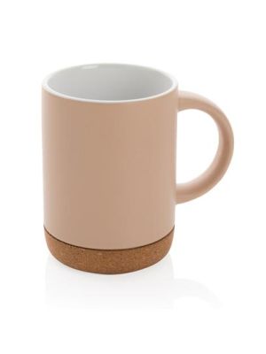 taza de cerámica con base de corcho burgundy/blanco vista1