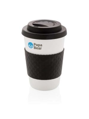 taza de café reutilizable 270ml burgundy/blanco vista2