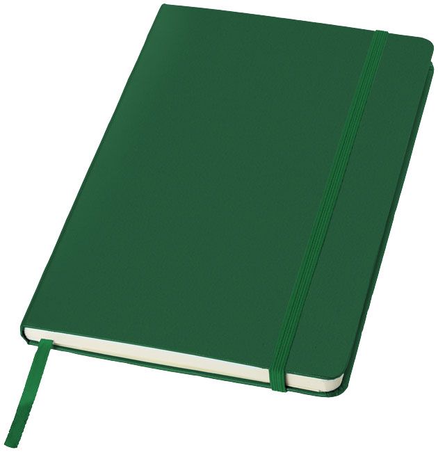 Libretas con banda elastica classic office de cartón con publicidad vista 1