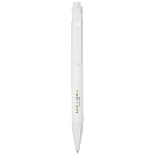 bolígrafo de plástico de maíz terra burgundy/blanco vista1