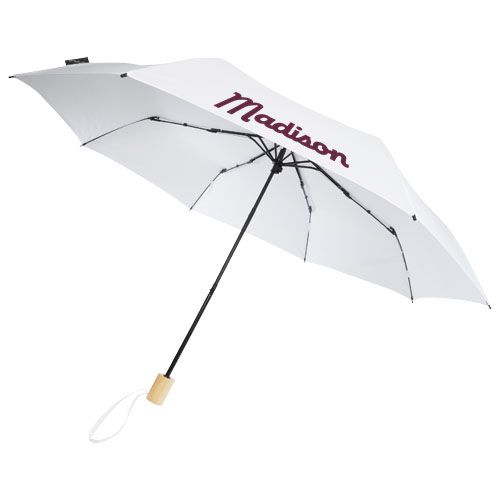 paraguas plegable de 21 de pet reciclado resistente al viento birgit burgundy/blanco vista1