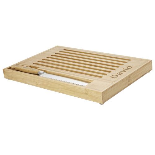 tabla de cortar de bambú con cuchillo pao burgundy/blanco vista1