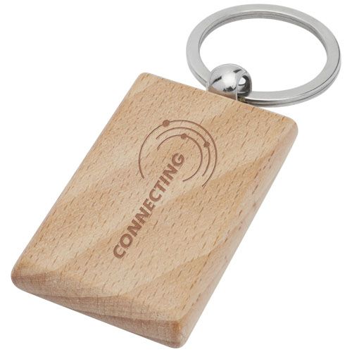 llavero rectangular de madera de haya gian burgundy/blanco vista1