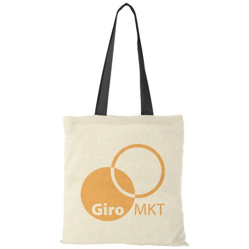 bolsa tote de algodón 100 g/m² con asas largas contrastadas nevada burgundy/blanco vista1