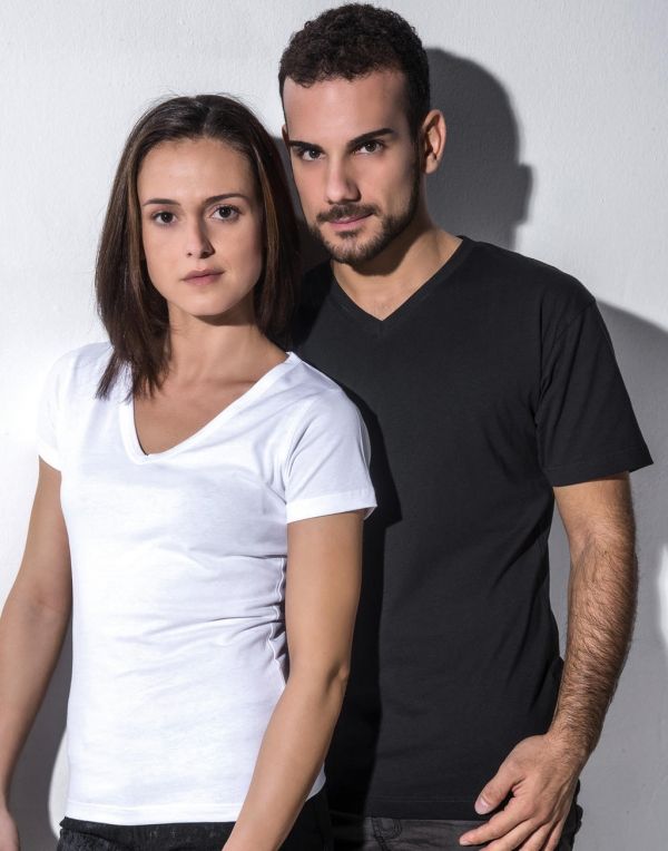 Regalos ecológicos nakedshirt camiseta orgánica penny cuello v mujer ecológico para personalizar vista 1