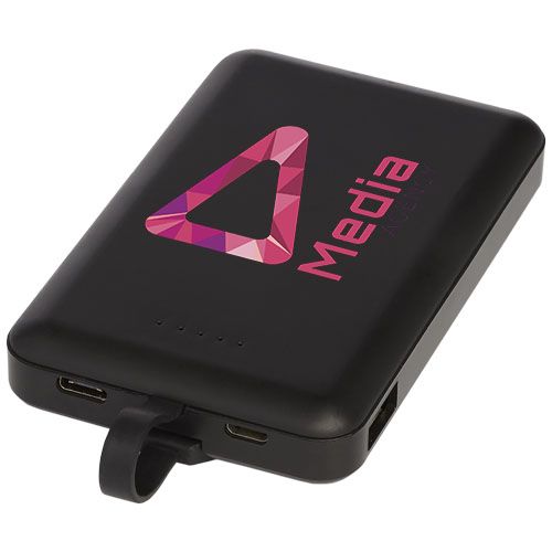 batería externa inalámbrica de 5000 mah con cable 3 en 1 kano burgundy/blanco vista1