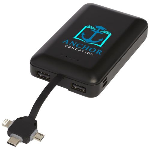 batería externa inalámbrica de 10,000 mah con cable 3 en 1 kano burgundy/blanco vista1