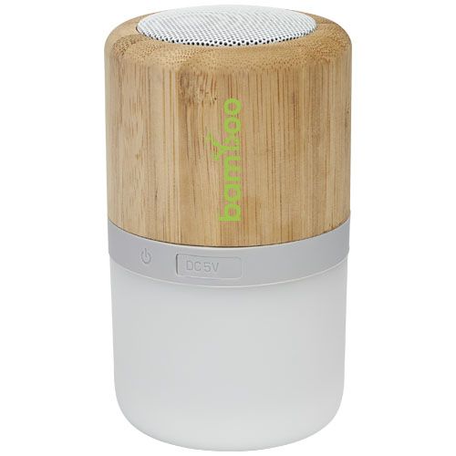 altavoz de bambú con bluetooth® y luz aurea burgundy/blanco vista1
