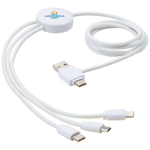 cable de carga 5 en 1 con aditivo antibacteriano pure burgundy/blanco vista1