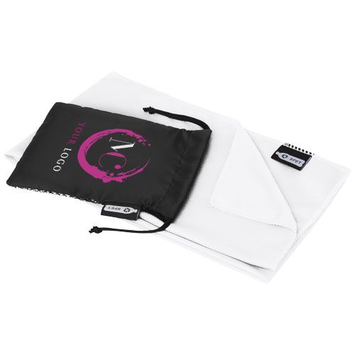 toalla refrescante deportiva de pet reciclado con bolsa raquel burgundy/blanco vista1