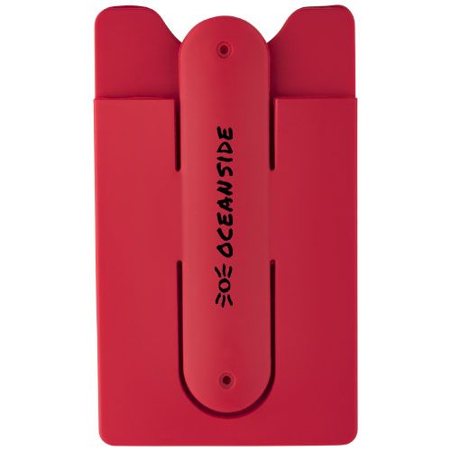 portatarjetas de silicona con soporte para teléfono stue burgundy/blanco vista1