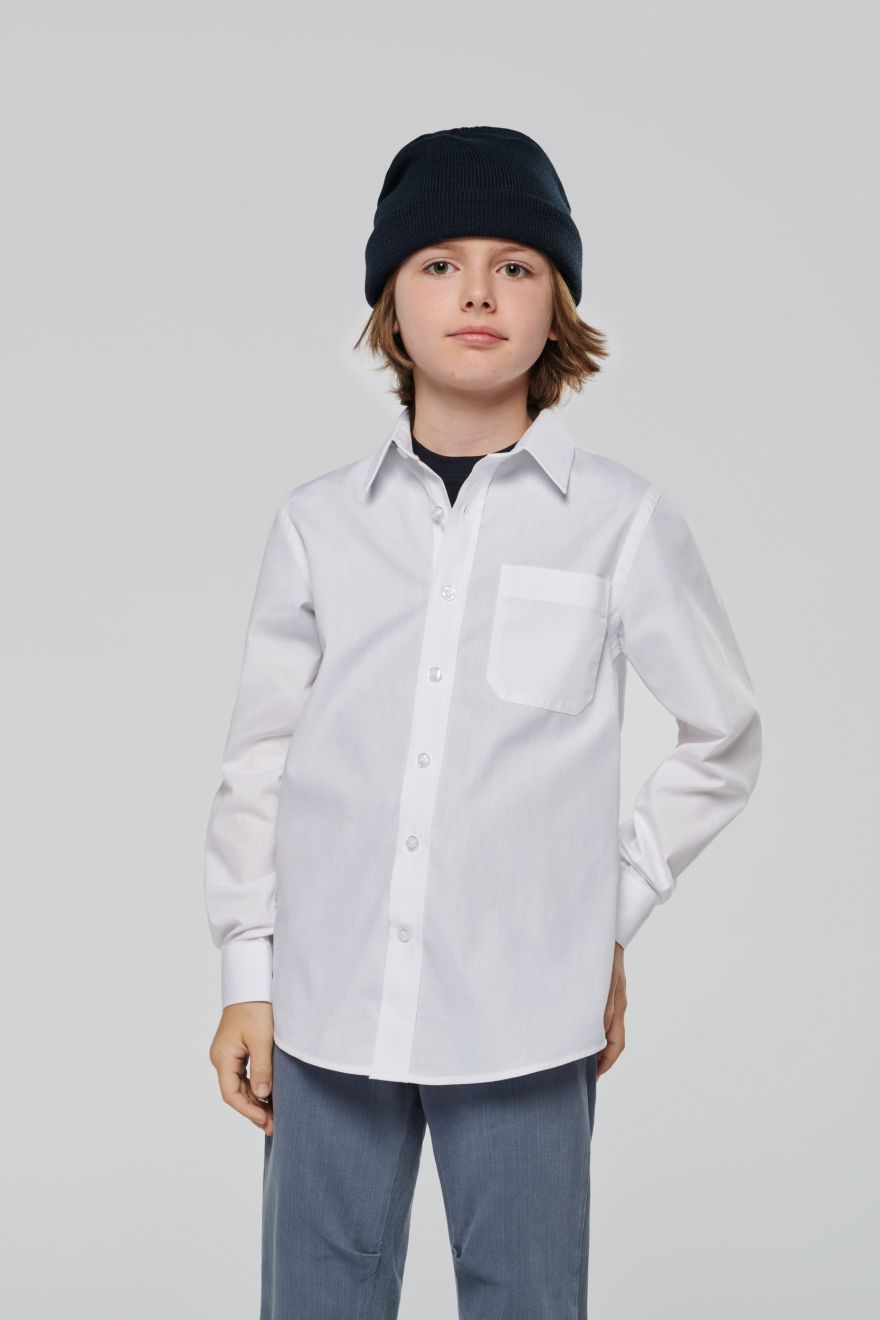 camisa popelina manga larga niños manga larga vista1