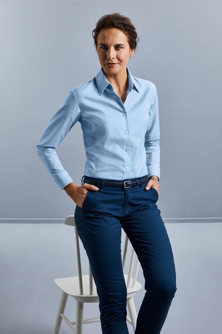 Camisa Algodón Oxford 70% Femenina Puños