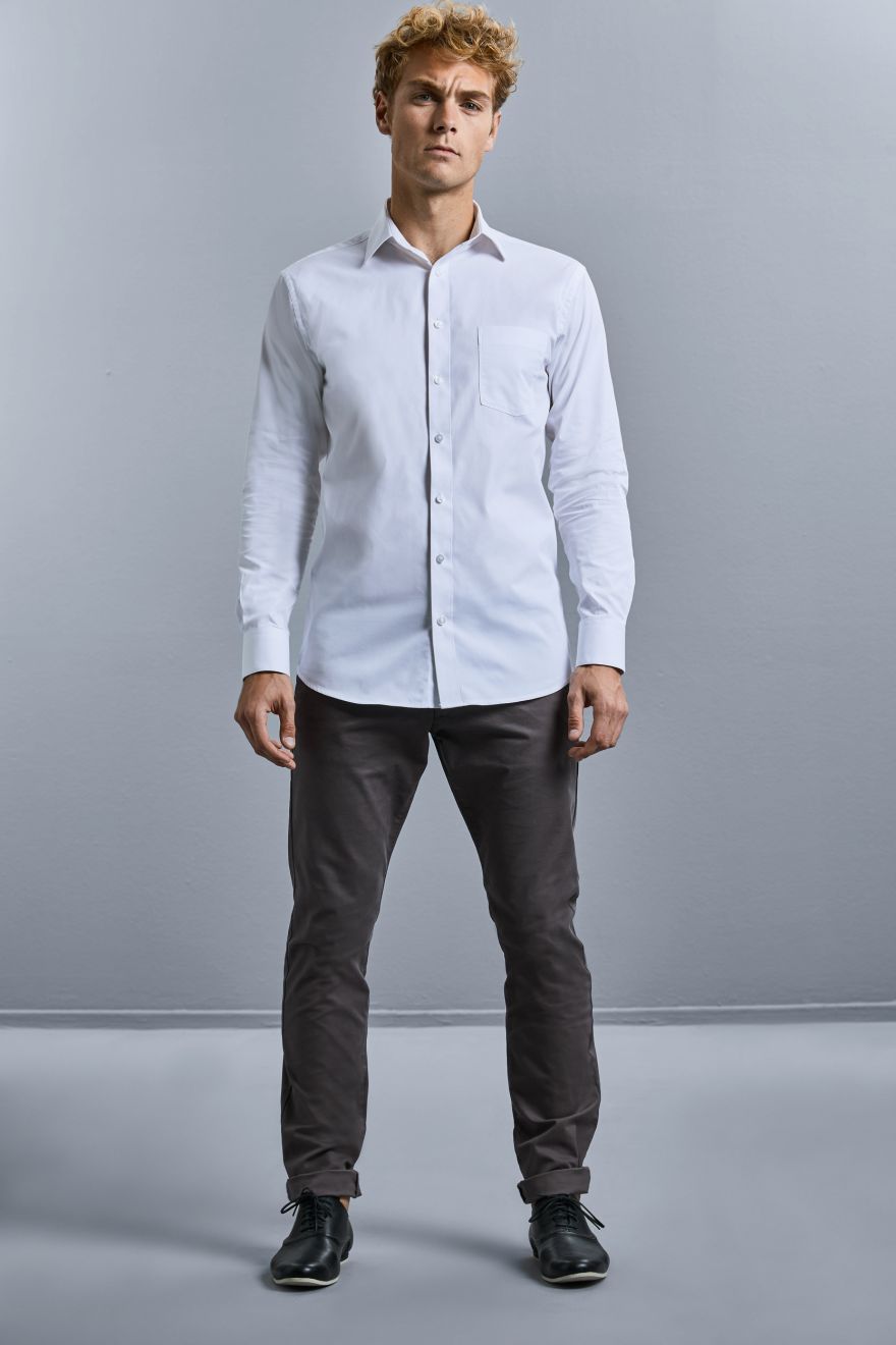 camisa coolmax® manga larga manga larga burgundy/blanco vista1