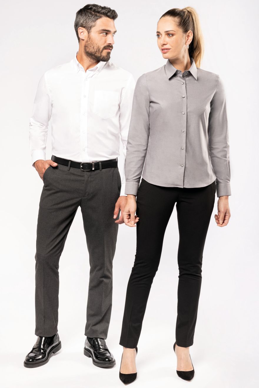 camisa oxford manga larga mujer manga larga vista1