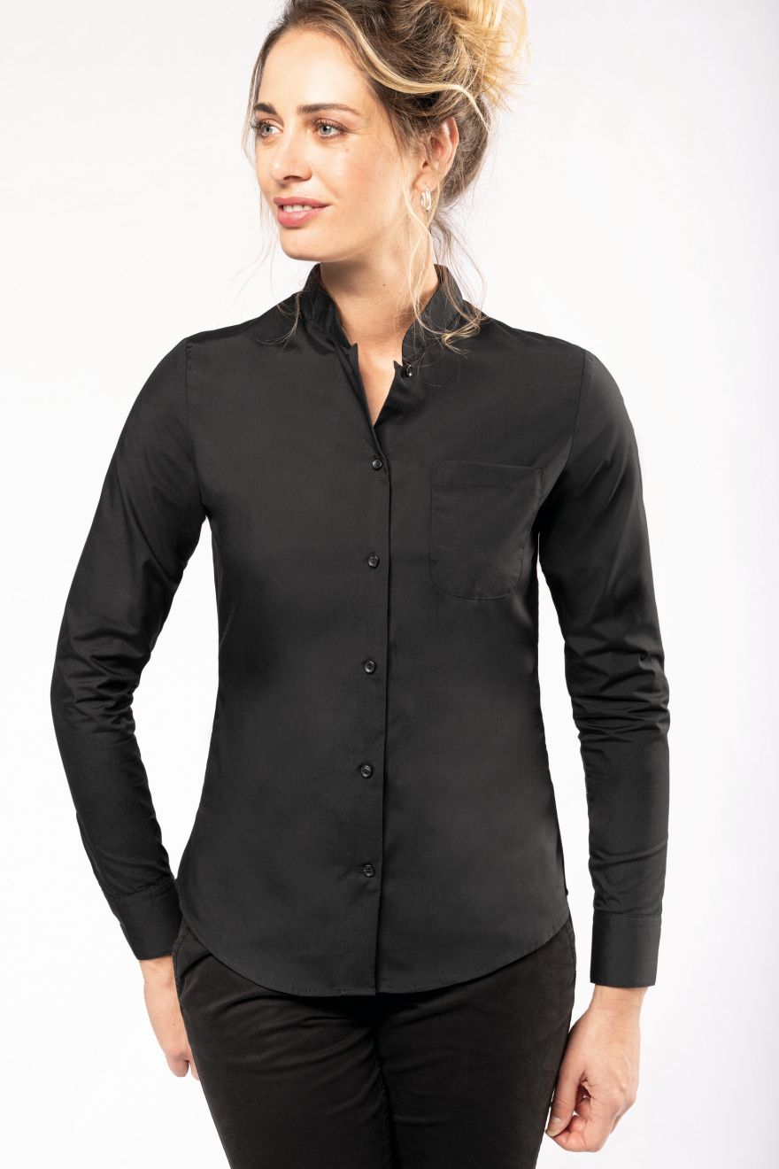 camisa cuello mao manga larga mujer manga larga vista1