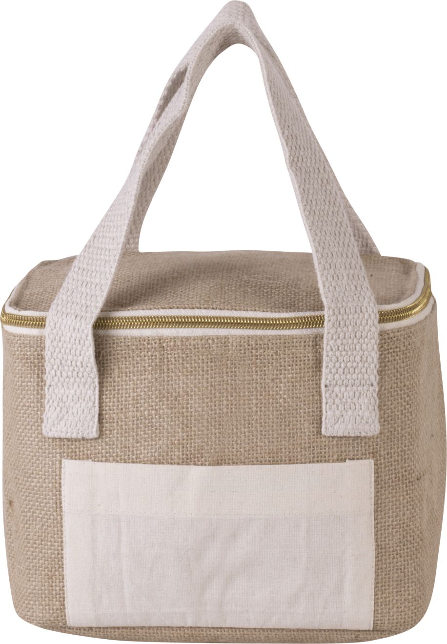 bolsa isotérmica de yute - modelo pequeño burgundy/blanco vista1