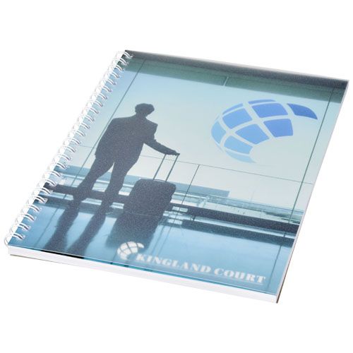 libreta a5 con espiral y cubierta de pp desk-mate® burgundy/blanco vista1