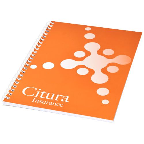libreta a4 con cubierta sintética desk-mate® burgundy/blanco vista1