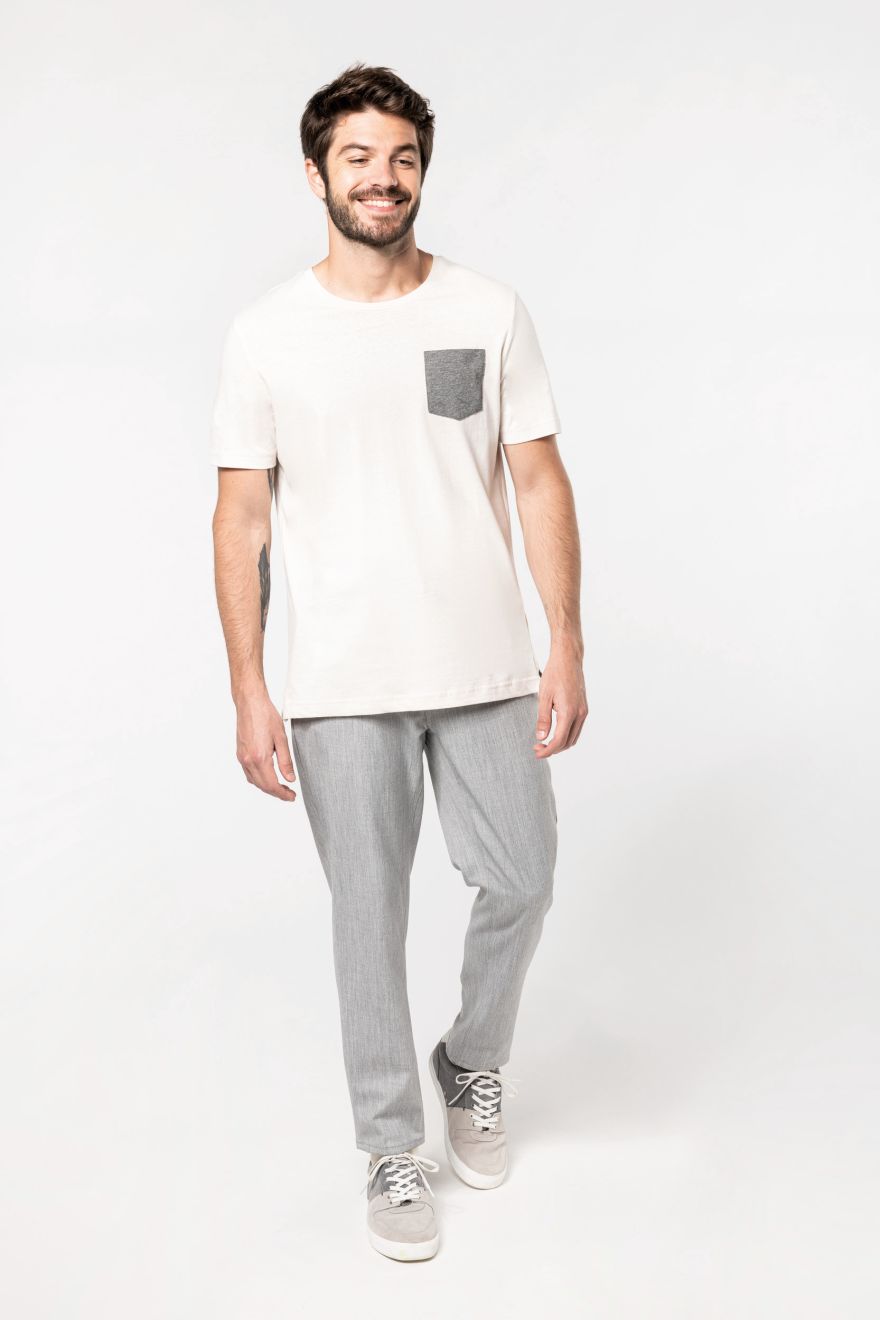 Camiseta algodón orgánico con bolsillo Manga corta