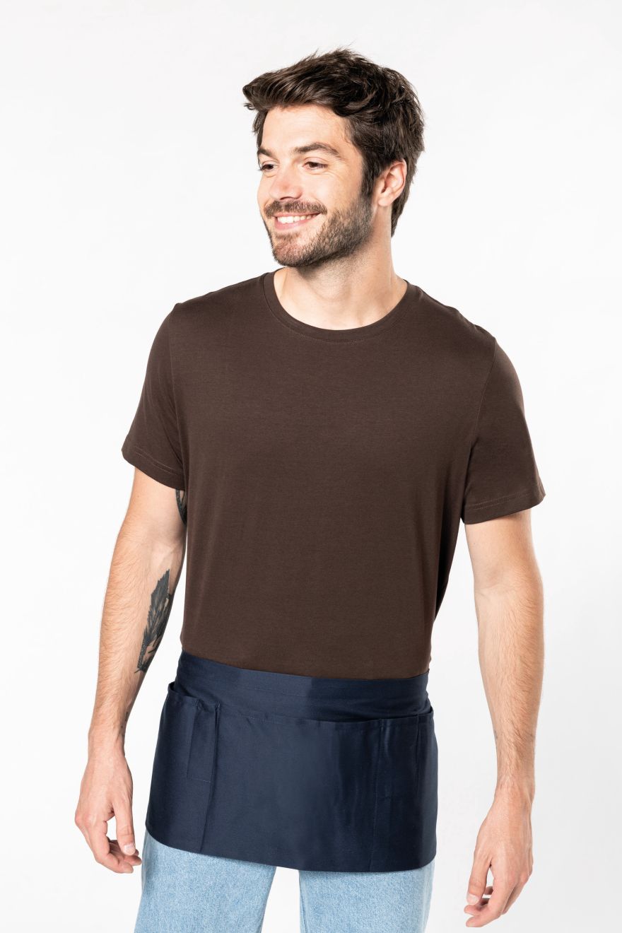 delantal corto poliéster/algodón burgundy/blanco vista1