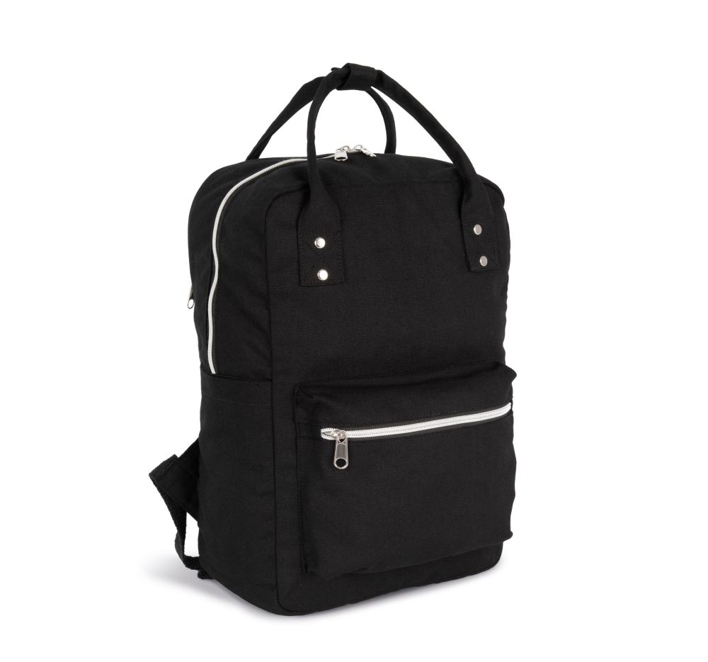 mochila de estilo urbano con asas burgundy/blanco vista2