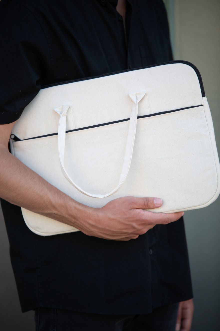 bolsa de trabajo con compartimento para tableta y ordenador burgundy/blanco vista5