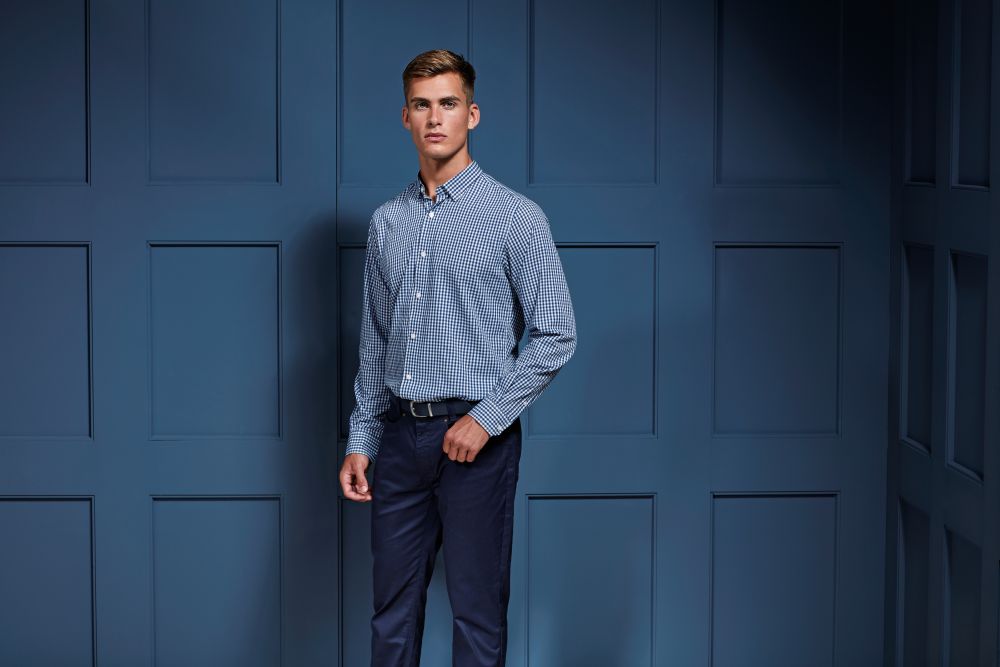 Camisa Vichy con cuadros grandes Manga larga