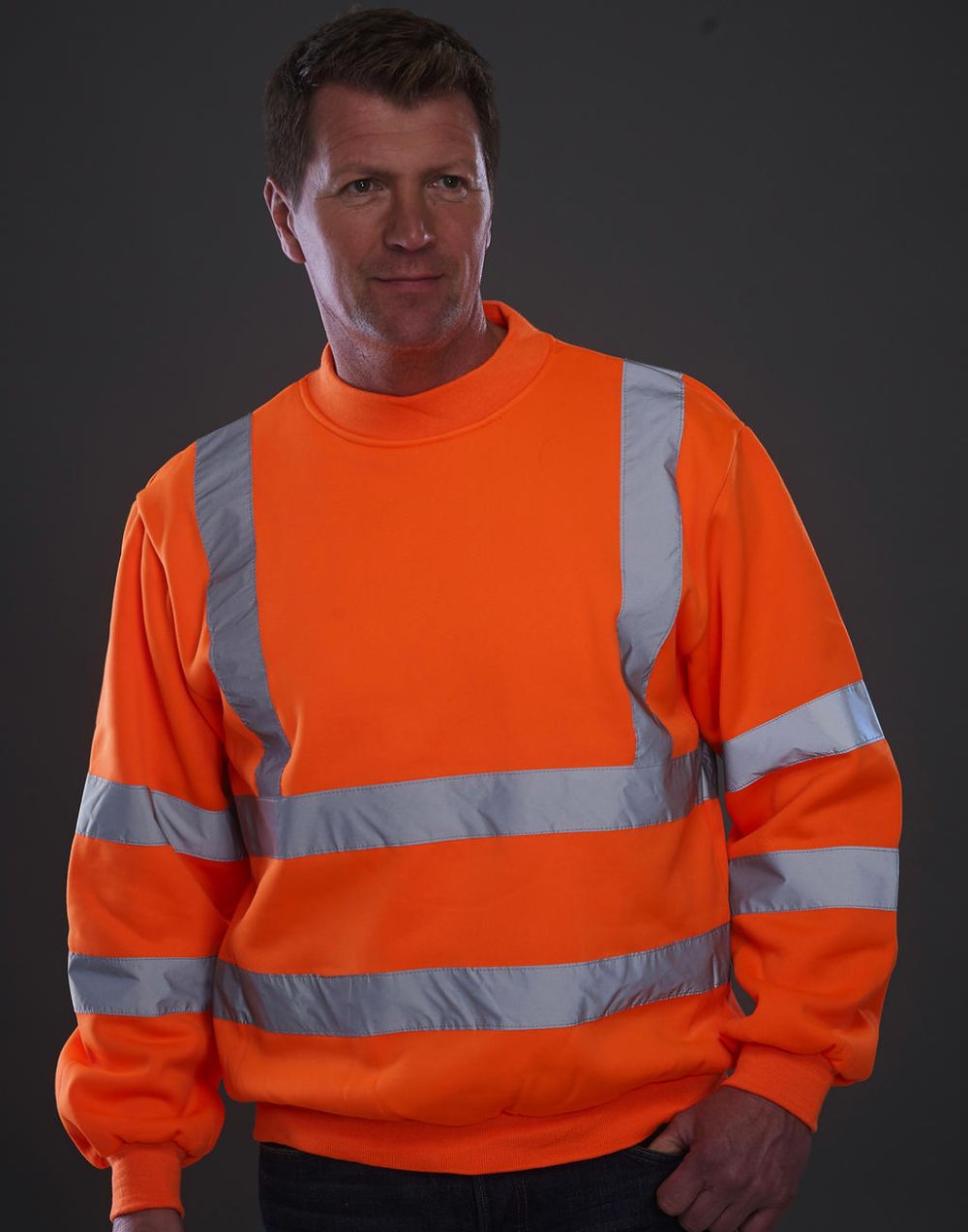 Sudaderas para trabajar yoko fluo básica de yoko con logo vista 1